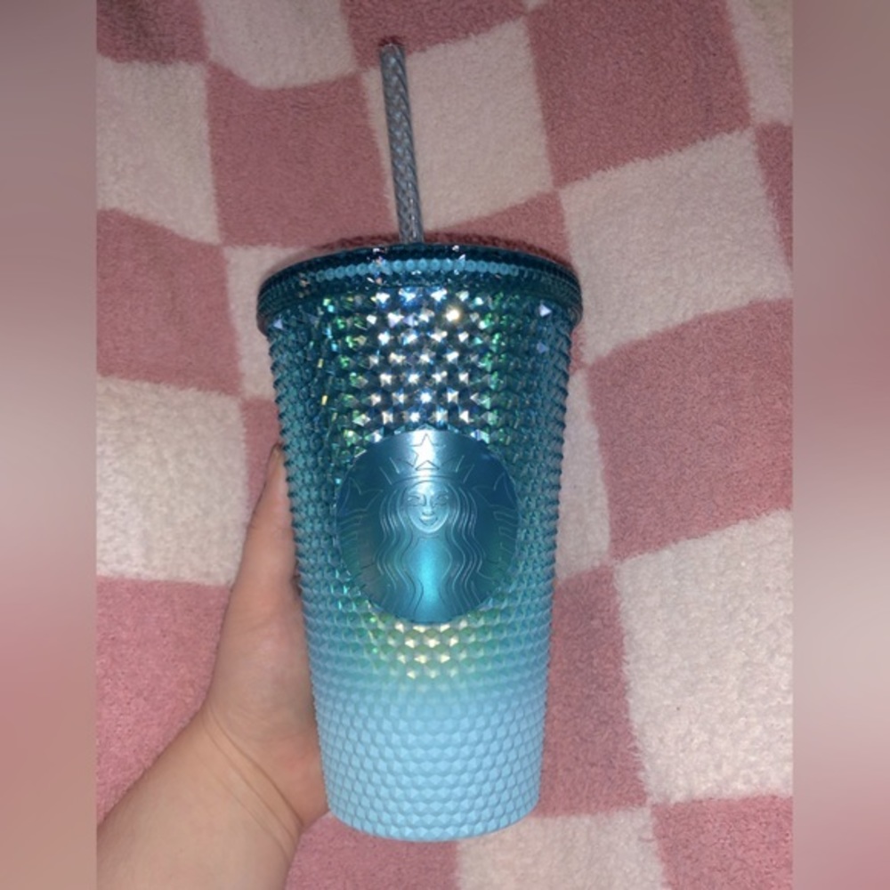 BNWT Starbucks Blue Ombré Studded Tumbler 16OZ